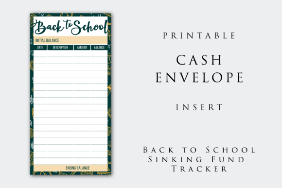 Cash Envelope Insert for Back-to-School Budgeting
