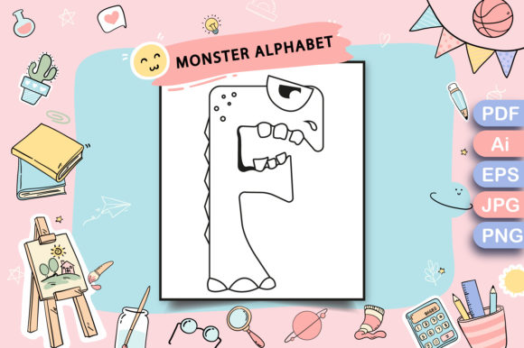Monster Alphabet Coloring Page Letter F: A Practical Resource for Educators, Parents, and KDP Publishers