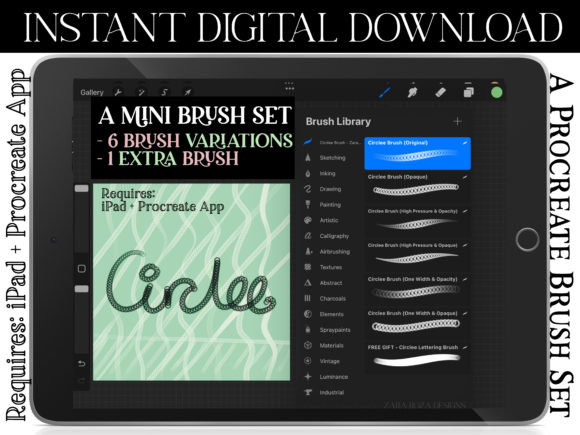 Procreate Circlee Charcoal Chain Brush